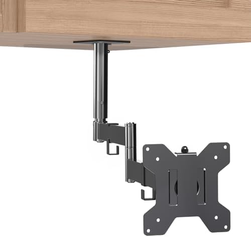 VIVO Black Under Cabinet 13-27" Single Monitor, Small TV Mount, MOUNT-VC01A