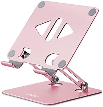 Aoviho Adjustable Laptop Stand Bundle with Tablet Stand for Desk (Rose Gold)