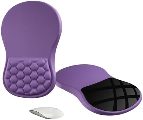 Ergonomic Mouse Pad with Wrist Support, Memory Foam Wrist Rest for Carpal Tunnel & Wrist Pain Relief, Non-Slip Rubber Base, Comfortable Gaming Mousepad for Computer, Laptop, Office & Home