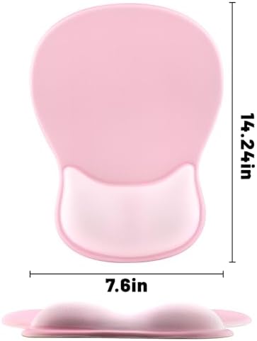Ergonomic Mouse Pad with Wrist Rest - Gel Wrist Support Mousepad with Non-Slip PU Base for Computer, Laptop, Office & Home