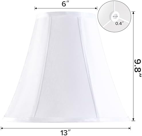 GO&SO Bell Lamp Shade White Medium 6" Top x 13" Bottom x 9.8" High