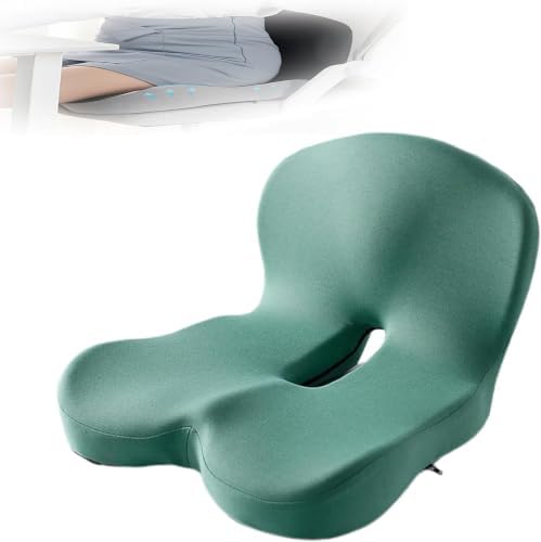 Orthopedic Seat Cushion, L-Shaped Memory Foam Back and Seat Cushion with Lumbar Support, Ergonomic Non-Slip Car Seat Cushion for Office Chair, Car, Wheelchair, Tailbone Pain Relief (E Type)