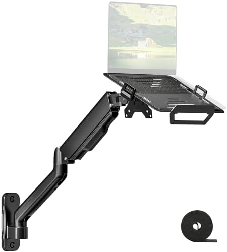 monTEK 2-in-1 Laptop Wall Mount, Fits 12–18" Laptops & 32" Monitors，Black