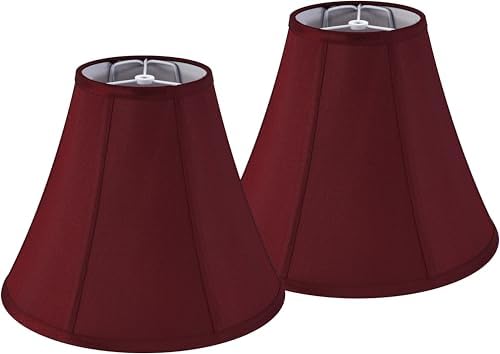 GO&SO Set of 2 Burgundy Bell Lamp Shades 6" x 13" x 9.8" Spider