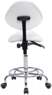 Saddle Stool Chair with Backrest, Adjustable Tilt Rolling Desk Chair