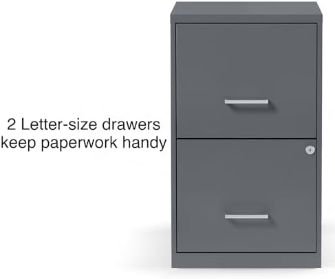 Staples Vertical File Cabinet, Letter/Legal, 2-Drawer, Locking, Graphite