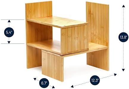 RoyalHouse Natural Bamboo Desktop Organizer, Attractive Design, Stand Shelf for Books, Accessories and More, Home D?cor, Ideal Gift for Family & Friends