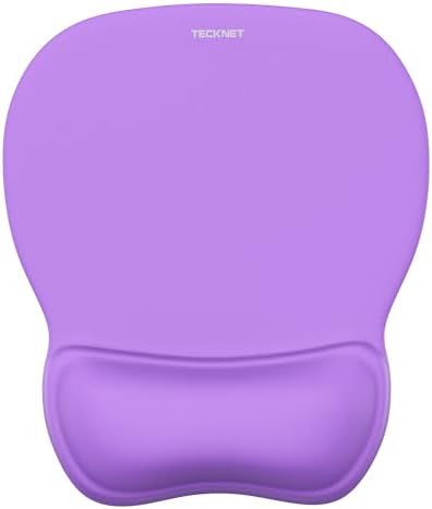 TECKNET Gel Ergonomic Mouse Pad with Wrist Rest, Non-Slip PU Base, Purple