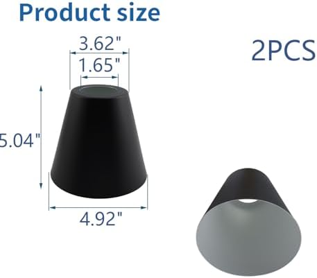 MY MIRONEY 2PCS Black Barrel Metal Lampshade, 5.04" Height