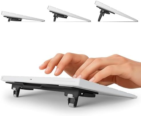 GPG2 ESC Flip Keyboard Stand for Desk, Tilting Riser That Attaches to Your Keyboard – 3 Adjustable Angles, Compatible with Apple Magic Keyboard, Logitech MX Keys, K380 & Flat-Back Models