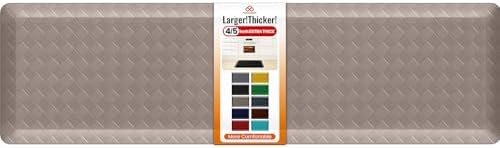 4/5 Inch Extra Thick Kitchen Mats for Floor,Non Slip Anti Fatigue Kitchen Rugs,Waterproof Stain Resistant Sink Mat,Cushioned Standing and Comfort Mats for Office (17"x60" Khaki)
