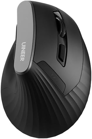 Uineer Vertical Ergonomic Mouse, Tri-Mode Wireless, 12-Month Battery Life