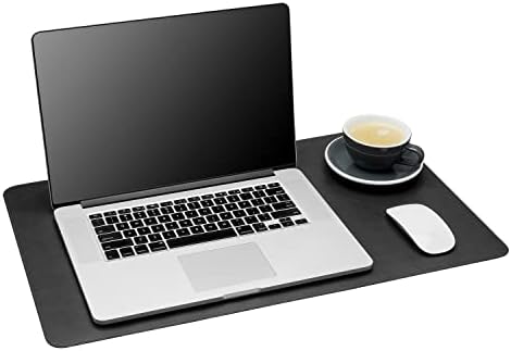 Gallaway Leather Desk Mat,Desk Writing Pad - Office Desk Pad, Medium 24" x 14" Black, Desk Mats on Top of Desks, Gift Ready Elegant Computer Desk Mat Desk Cover Desk Pad Protector PU Leather