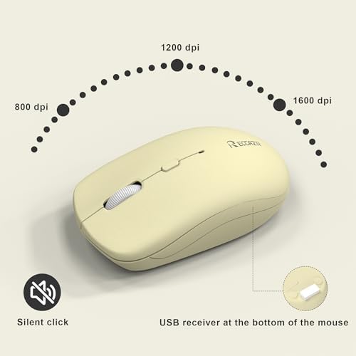 Wireless Keyboard and Mouse Combo Silent for Office and Home(Canary Yellow)