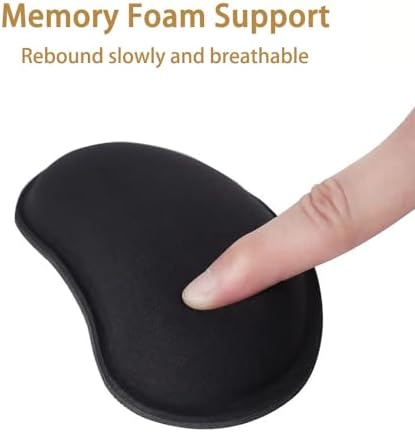 MXCOIRTP Wrist Rest for Mouse, Ergonomic Memory Foam Wrist Cushion Support Pad, Mouse Wrist Pad with Non-Slip Base for Typing Pain Relief, Office, Home, Gaming, Computer, Black, 2PCS