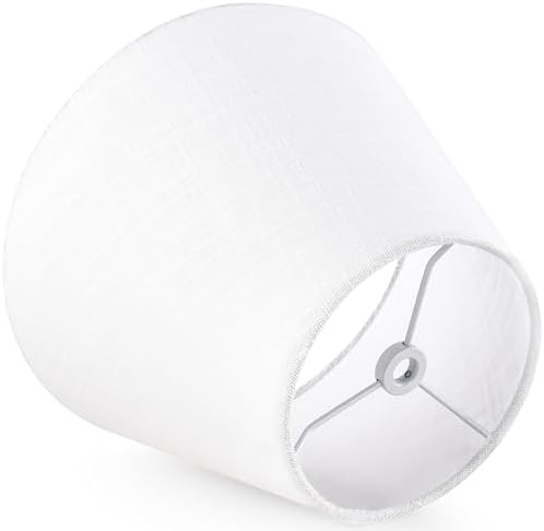 GO&SO Small Mini Linen Lamp Shades Set of 2,5"×9"×6.4" White Bell Shade