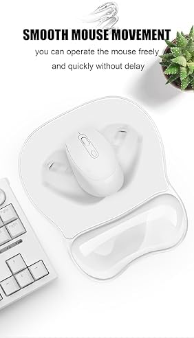 Gel Wrist Rest for Mouse,Ergonomic Mousepad with Clear Cushioned Palm Rest,Gel Mouse Pad with Wrist Support,Small Desk Mat,Office Desk Work Accessories for Women,Carpal Tunnel Relief (B-Black)