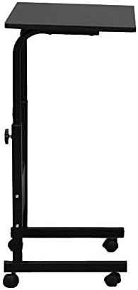 Karl home Mobile Side Table 31.5 inch Computer Desk with Wheels, Black