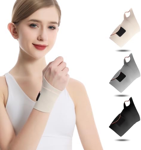 Wrist Brace Support for Carpal Tunnel Pain Relief, Ultra Thin Elastic for Tear, Ulnar Wrist wraps Repetitive Wrist Use Injury, Fit Left or Right Hand, Small and Medium Hands Sizes