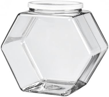 Plastic Candy Jar with Lid Clear Hexagonal Fish Bowls,29 Oz
