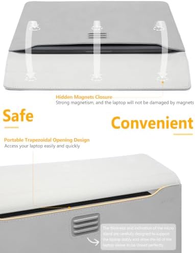 HYZUO 15-16 Inch Laptop Case Sleeve with Adjustable Stand, Light Gray