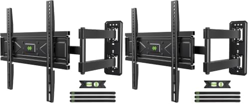 USX MOUNT Swivel TV Wall Mount for 26-60 Inch TVs up to 80 lbs, Single Articulating Arm, Full Motion TV Wall Mount Bracket with Swivel and Tilt, Max VESA 400x400mm (Pack of 2)