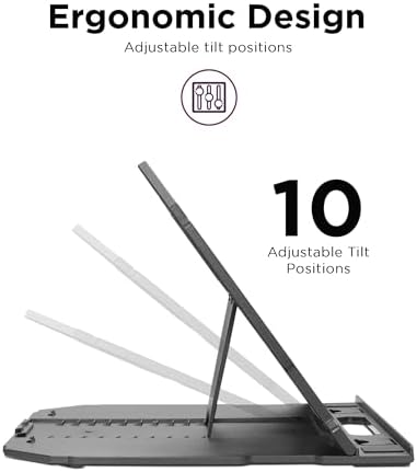 Lenovo 2-in-1 Laptop Stand - Adjustable, Portable, Foldable, Ergonomic, Non-Slip, Compatible with Laptops up to 15" and Cell Phones, Ideal for Travel