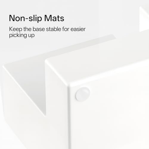 HBlife Acrylic Pen Holder for Desk, 3-Compartment Small Desk Organizer, White Office Supplies Desk Accessories with Sticky Notes Holder Stores Post It Notes 3X3 for Office, Home and School
