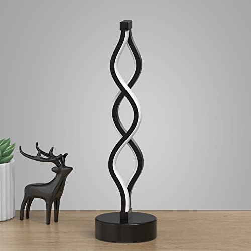 NUÜR Black Infinity Spiral LED Table Lamp, Dimmable Bedside Lamp