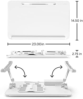 Limitless TotalDesk Portable Workstation and Lap Desk with Adjustable Height & Tilt (White)