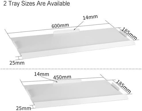 Keyboard Tray Wall Mount, Wall Mount Typing Platform, Sit-Stand Keyboard and Mouse Tray, Tilt, Full Motion Swivel, Holds Up to 8KG, Fits Standard Gaming Keyboar,White-60cm