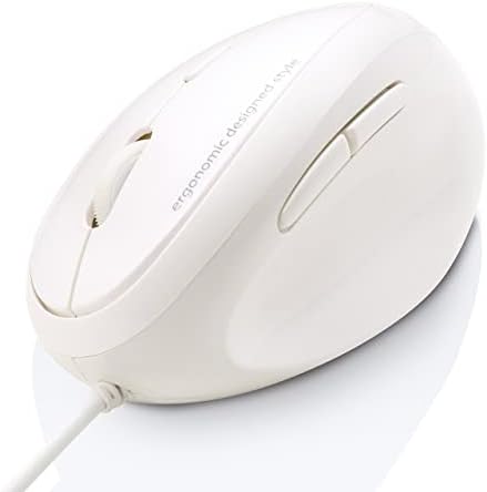 SANWA Wired Ergonomic Mouse, Vertical Mouse for Small & Medium Hands, White