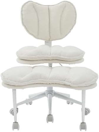 Cross Legged Office Chair, Swivel Footstool & Memory Foam Seat