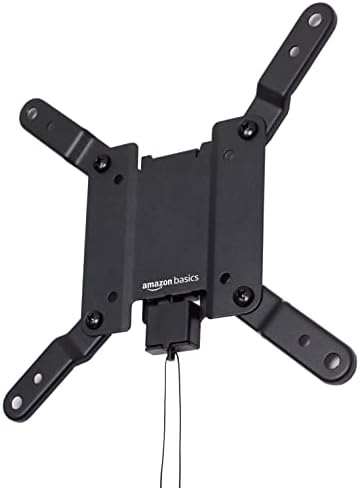 Amazon Basics Fixed Flat TV Wall Mount, Low Profile, for 12" to 40" TVs, VESA 200x200, 40 lbs Capacity, with Installation Template, Black