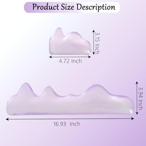Gel Mountain Wrist Rest for Keyboard and Mouse Abstract Clear Purple Keyboard Wrist Rest Transparent Ergonomic Cute Minimalist Mouse Wrist Pad Cool Silicone Non-Slip Support for Computer Office Decor