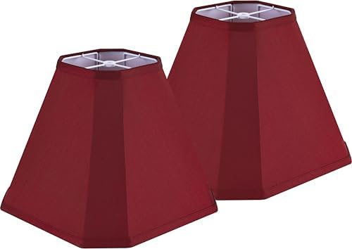 GO&SO Red Bell Lamp Shades Set of 2,6.5" x 13" x 10.5",Fabric Lampshade