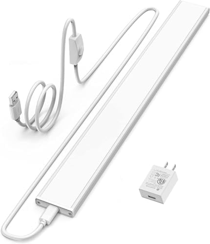 ASOKO 16Inch Under Cabinet LED Workbench Light Plug in Dimmable 6000K