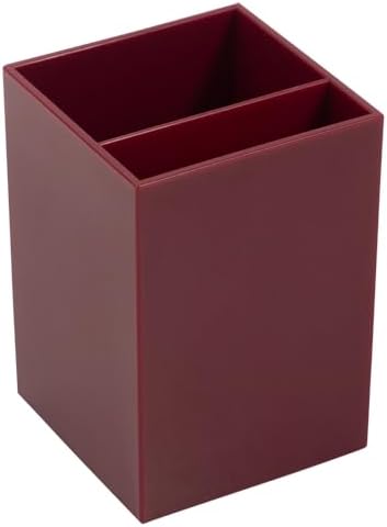JAM PAPER Plastic Pen Holder - Burgundy - Desktop Pencil Cup Sold Individually