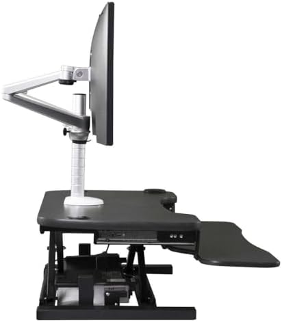 VERSADESK OmniView Single Monitor Stand - Height Adjustable Arm for 13” to 27" Flat or Curved Screens - 360° Rotation & VESA Compatible - Sturdy Desk Mount Holds up to 15 lbs | Black