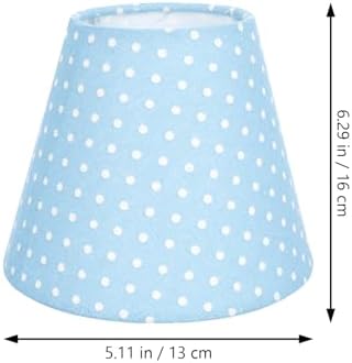 Luxshiny Creative Polka Dot Cloth Lampshade Blue Bottom Soft Light Filter Home Decor for Wall Floor Bedside Lamps Fabric Cover