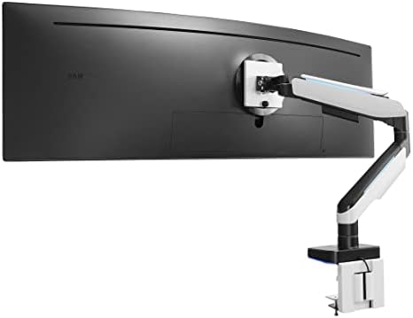 Mount-It! Heavy-Duty Ultrawide Monitor Arm up to 49”, 44 lb Capacity, Desk Mount for Curved & Widescreen Monitors, Compatible with Samsung Odyssey G9, Gas Spring, RGB Lighting, VESA 75x75 & 100x100