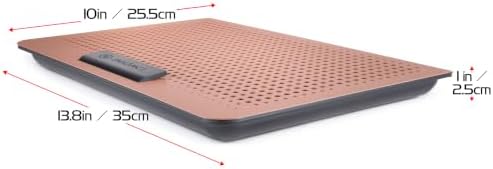 ENHANCE Aluminum Laptop Cooling Pad, 6-Fan Laptop Cooler Stand for 17 Inch Laptops, 7-Height Adjustable Riser with Fan Speed Control, USB Data Pass-Through, Modern Design for Home Office School (Clay)