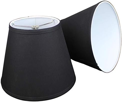 FenchelShades.com Lampshade 6" Top Diameter x 10" Bottom Diameter x 8" Slant Height 6x10x8" with Spider Attachment Diameter 0.4 Inch for Lamps with a Harp (Black)