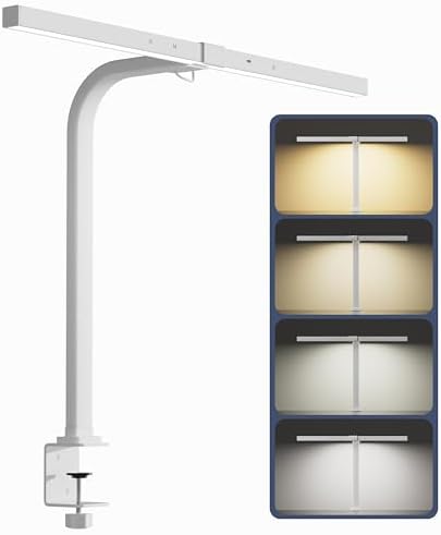 deeloop LED Desk Lamp, CRI95+ Eye-Care Light, Auto Dimming, Clamp Lamp
