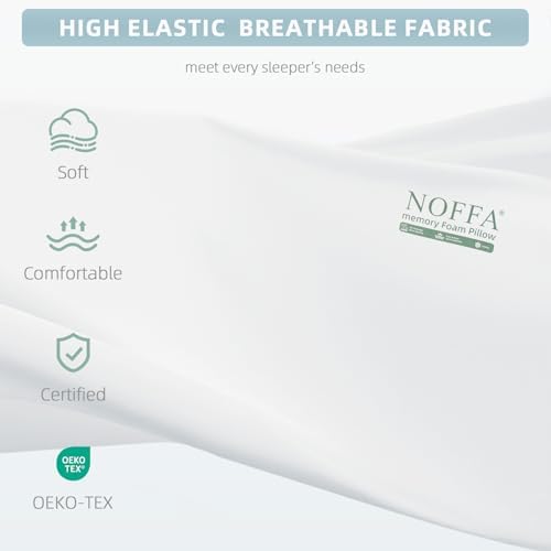 Cervical Neck Pillow for Neck Pain Relief, Neck Support Pillows, Contour Memory Foam Pillow, Orthopedic Pillow for Side Back Stomach Sleeper, Cooling Removable Pillowcase, Medium Soft