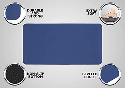 Mabel Home Anti Fatigue Floor Mat- 3 Size(20x32 & 20x39 & 24x70),16 Colors - Standing Desk Mat-Kitchen Floor Mat-Stain ResistantHome Non-Slip Bottom, Extra Soft (Azul, 20" x 32")