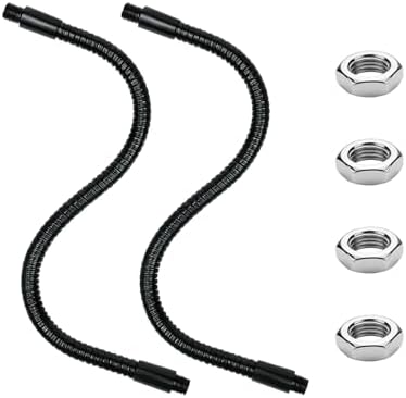 2PCS 19.6" Gooseneck Tubing Flexible 25/64" Male thread Alloy Steel Metal Arm Universal Bendable Extension Hose for DIY Lamps Microphone Stands Inspection Cameras