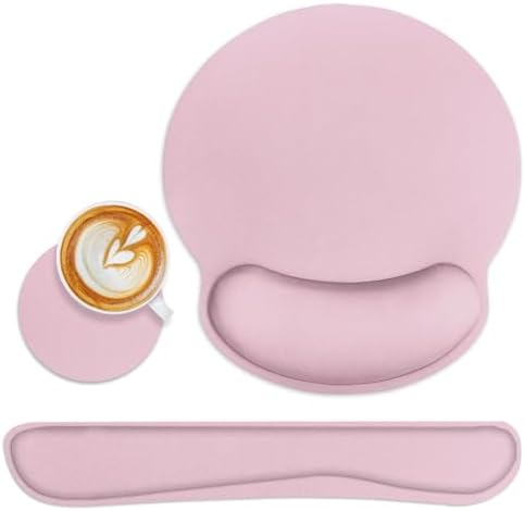 Britimes Ergonomic Mouse Pad Set with Wrist Rest, Pink