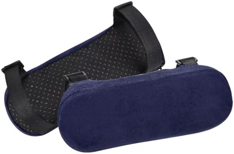 PATIKIL Office Chair Arm Pads, 2 pcs Office Chair Arm Cover Soft Office Chair Armrest Pads Memory Foam Cotton Removable Washable for Desk Computer Gaming, Navy Blue