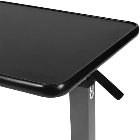 Vaunn Medical Cart Adjustable Overbed Table with Wheels – Rolling Bedside Table for Hospital, Portable Standing Cart & Laptop Desk for Bed, Couch, Wheelchair